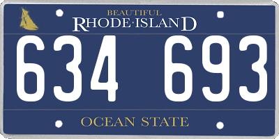 RI license plate 634693