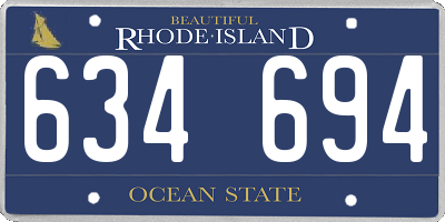 RI license plate 634694