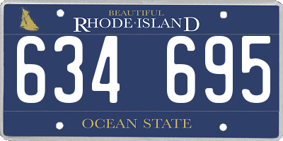 RI license plate 634695