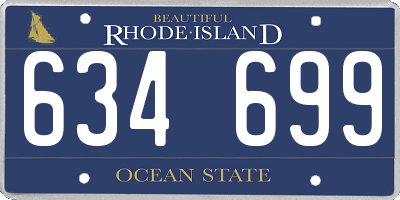 RI license plate 634699