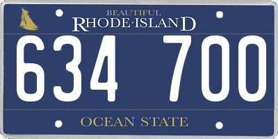 RI license plate 634700