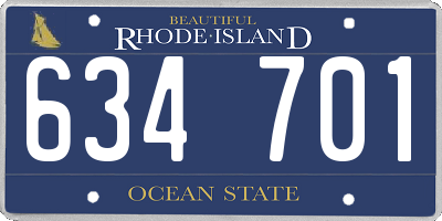 RI license plate 634701