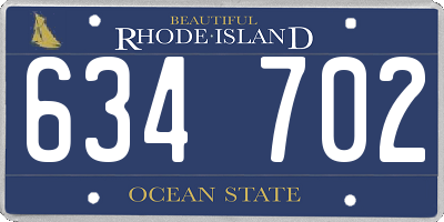 RI license plate 634702
