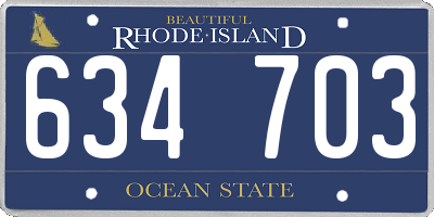 RI license plate 634703