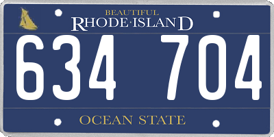 RI license plate 634704