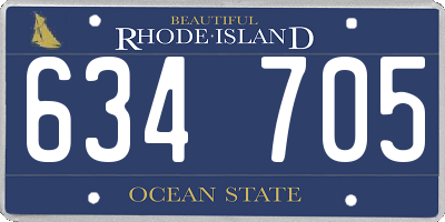 RI license plate 634705