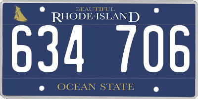 RI license plate 634706
