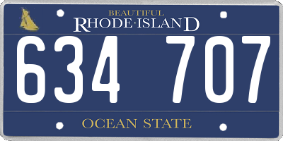RI license plate 634707