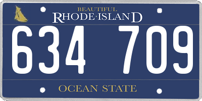 RI license plate 634709