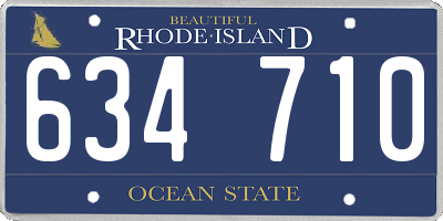 RI license plate 634710