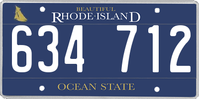 RI license plate 634712