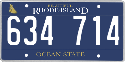 RI license plate 634714