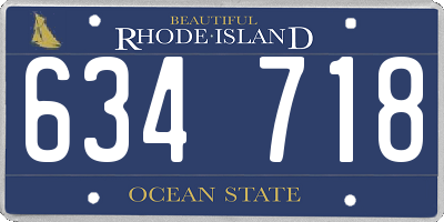 RI license plate 634718