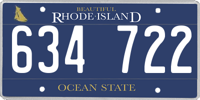 RI license plate 634722