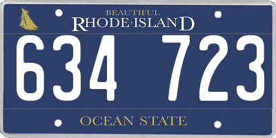 RI license plate 634723