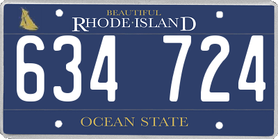 RI license plate 634724