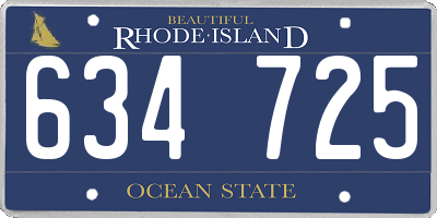 RI license plate 634725