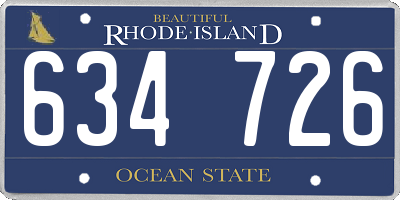 RI license plate 634726