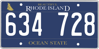 RI license plate 634728