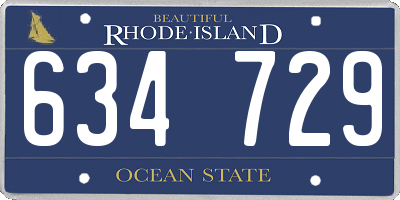RI license plate 634729