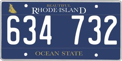 RI license plate 634732
