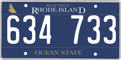 RI license plate 634733