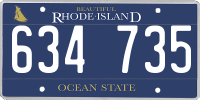 RI license plate 634735