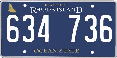 RI license plate 634736