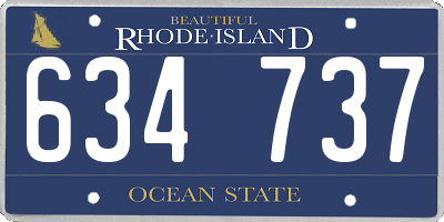 RI license plate 634737