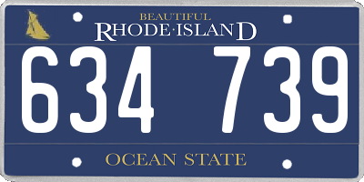 RI license plate 634739