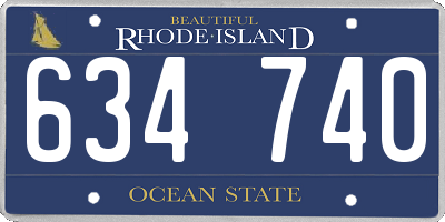 RI license plate 634740