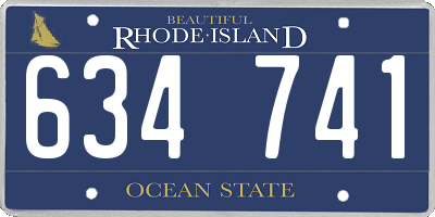 RI license plate 634741