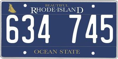 RI license plate 634745