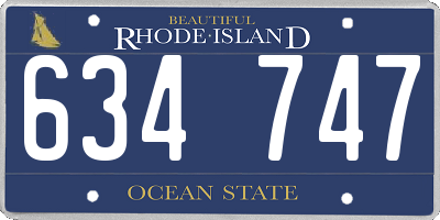 RI license plate 634747