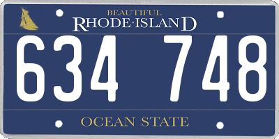 RI license plate 634748