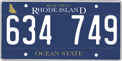 RI license plate 634749
