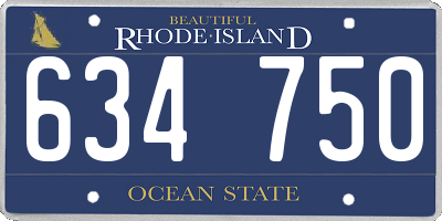 RI license plate 634750