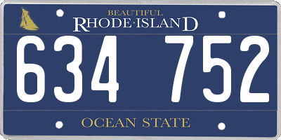 RI license plate 634752