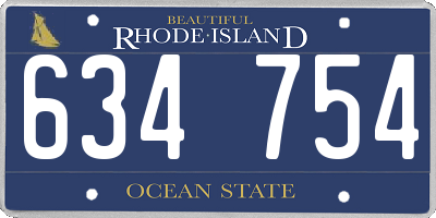 RI license plate 634754