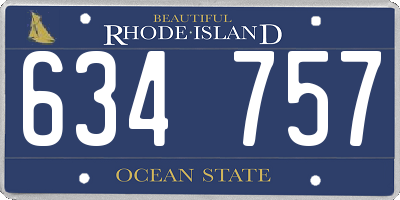 RI license plate 634757