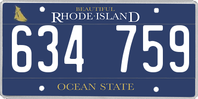 RI license plate 634759