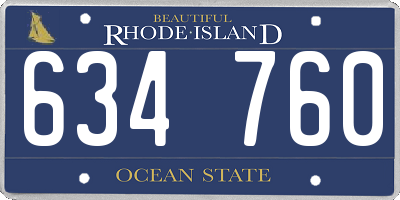 RI license plate 634760