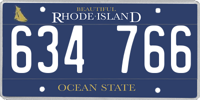 RI license plate 634766