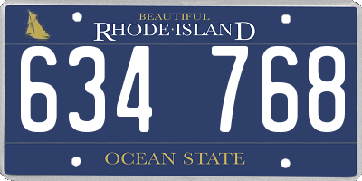RI license plate 634768