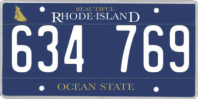 RI license plate 634769