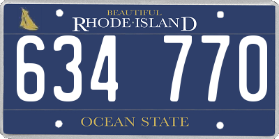 RI license plate 634770