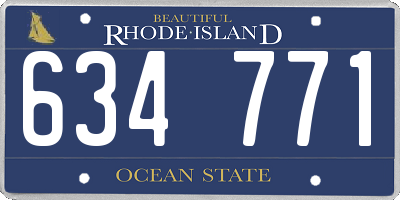 RI license plate 634771