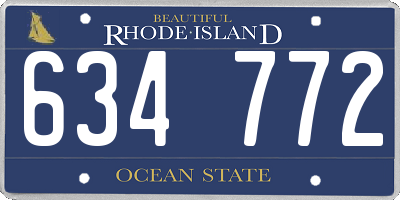 RI license plate 634772