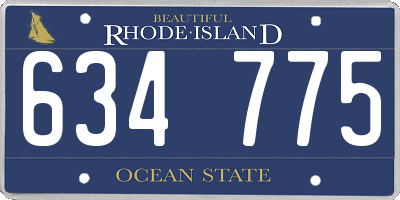 RI license plate 634775