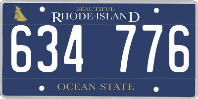 RI license plate 634776